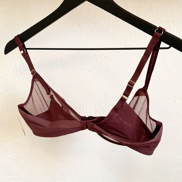 Auden Burgundy Sheer Bra - Picture 2 of 6